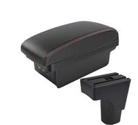 SPAMFAFGHQ Para Datsun GO Reposabrazos Para Datsun GO Plus Reposabrazos Central Universal Para Coche Caja De Almacenamiento Portavasos(B1 Negro rojo 3USB)
