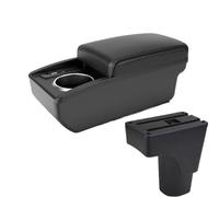 SPAMFAFGHQ Para Datsun Para GO Para GO Plus Universal Reposabrazos Central Coche Caja Almacenamiento Portavasos Interfaz USB(B2 Línea negra 6USB)
