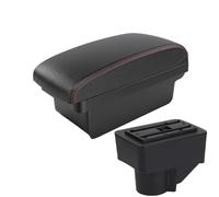 SPAMFAFGHQ Para F&ord Para Fiesta Caja Descansabrazos Para F&ord Para Fiesta 3 Descansabrazos Auto 2011 2012 2013 2014-2018 Caja Almacenamiento Auto(A1 Negro rojo SIN USB)