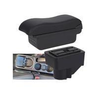 SPAMFAFGHQ Para F&ord Para Fiesta Reposabrazos Caja De Almacenamiento Auto Para Fiesta 3 Caja Reposabrazos Auto 2011-2018 Accesorios Cuero Sintético(B2 línea negra 3USB)