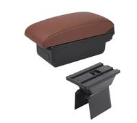 SPAMFAFGHQ Para F&ord Para Fiesta Reposabrazos Para F&ord Para Fiesta Mk5 Reposabrazos De Coche Almacenamiento Central(A6 marrón sin USB)