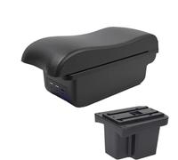SPAMFAFGHQ Para KIA Para Cerato Para Forte K3 2011 Reposabrazos Coche Piel Piezas Interiores Caja Almacenamiento Accesorios(B2 línea negra 3USB)