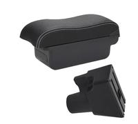 SPAMFAFGHQ Para Kia Para Picanto Para Picanto Para 3X-Line Caja De Almacenamiento Interior Para Reposabrazos Auto De Cuero Con Superficie Curva(C3 Negro blanco SIN USB)