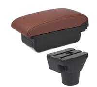SPAMFAFGHQ Para KIA Para Rio 2 Reposabrazos Para KIA Para Rio 2006-2011 Reposabrazos Auto Accesorios Interior Caja De Almacenamiento Retrofit(A6 marrón sin USB)