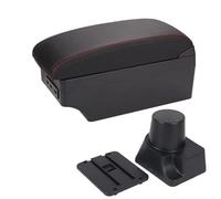 SPAMFAFGHQ Para KIA Para Rio 2 Reposabrazos Para KIA Para Rio 2006-2011 Reposabrazos Auto Accesorios Interior Caja De Almacenamiento Retrofit(A1 Negro rojo 7USB)
