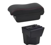 SPAMFAFGHQ Para KIA Para Rio 5 2012 2013 2014 2015 2016-2019 Reposabrazos Auto Reposabrazos De Cuero Caja De Almacenamiento Consola Central(Línea Roja B2)