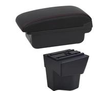 SPAMFAFGHQ Para KIA Para Rio 5 2012 2013 2014 2015 2016-2019 Reposabrazos Auto Reposabrazos De Cuero Caja De Almacenamiento Consola Central(Línea Roja B1)