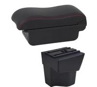 SPAMFAFGHQ Para KIA Para Rio 5 2012 2013 2014 2015 2016-2019 Reposabrazos Auto Reposabrazos De Cuero Caja De Almacenamiento Consola Central(C2 Línea roja)