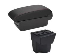 SPAMFAFGHQ Para KIA Para Rio 5 Reposabrazos 2014-2019 Repuestos Reposabrazos Auto Caja De Almacenamiento Accesorios Auto Interior(B1 Negro rojo 3USB)