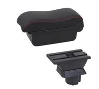 SPAMFAFGHQ Para Mazda 2 Para Mazda 2 Para Demio Reposabrazos Caja De Almacenamiento Central Interior Retrofit Carga USB(A1 línea roja Sin USB)