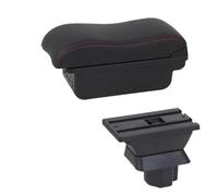 SPAMFAFGHQ Para Mazda 2 Para Mazda 2 Para Demio Reposabrazos Caja De Almacenamiento Central Interior Retrofit Carga USB(B1 Negro rojo 3USB)