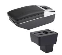 SPAMFAFGHQ Para Mazda 2 Reposabrazos Caja De Almacenamiento Central Piezas De Interior Retrofit Con USB Accesorios Coche(A2 línea negra Sin USB)