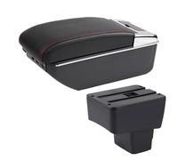 SPAMFAFGHQ Para Mazda 2 Reposabrazos Caja De Almacenamiento Central Piezas De Interior Retrofit Con USB Accesorios Coche(C1 línea roja 7USB)