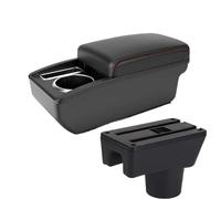 SPAMFAFGHQ Para Mitsubishi Para Attrage Para Mirage Caja De Brazo Caja De Almacenamiento Accesorios Coche(A1 Negro rojo SIN USB)