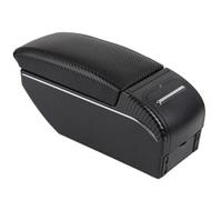 SPAMFAFGHQ Para Morris Para Garages MG ZS Reposabrazos Almacenamiento De Consola Central Con Portavasos USB(Fiber black line)