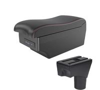 SPAMFAFGHQ Para N&issan Para March Para Micra K13 MK4 IV Para Sunny 2010-2023 Caja De Brazo De Auto Caja De Almacenamiento(A1 Negro rojo 7USB)
