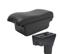 SPAMFAFGHQ Para N&issan Para Sunny Reposabrazos Para N&issan Para March Para Micra K13 2010-2022 Caja De Almacenamiento Para Brazo(B2 línea negra 3USB)
