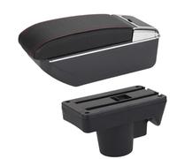 SPAMFAFGHQ Para Opel Para Astra 2006-2011 Caja De Descansabrazos Para Coche Caja De Almacenamiento Accesorio Para Coche Pieza De Retroadaptación(D1 Negro rojo Sin USB)