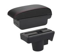 SPAMFAFGHQ Para Opel Para Astra 2006-2011 Caja De Descansabrazos Para Coche Caja De Almacenamiento Pieza De Retroadaptación Detalles Interiores(B1 Negro rojo 3USB)