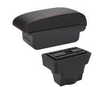 SPAMFAFGHQ Para Opel Para Astra Para Astra J 2012-2020 Caja De Descansabrazos Caja De Almacenamiento Pieza Retrofitting Accesorio Coche(B1 Negro rojo 3USB)