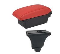 SPAMFAFGHQ Para Opel Para Corsa C Caja De Reposabrazos Para Corsa C Coche Reposabrazos Caja De Almacenamiento Central Retrofit Con USB(A4 rojo sin USB)