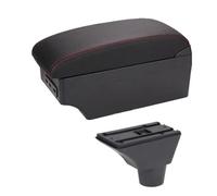 SPAMFAFGHQ Para Opel Para Meriva Caja Apoyabrazos Consola Central Soporte Brazo/codo Estuche Almacenamiento(C-Black red line)