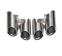 SPAMFAFGHQ Para Panamera GTS 2014 2015 2016 Silenciador Deportivo Cuádruple Boquilla De Escape Accesorios Para Auto(Matte silver)