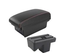 SPAMFAFGHQ Para Perodua Para Axia 2023 Reposabrazos Caja Almacenamiento Reposabrazos Consola Central Accesorios Coche Con USB(B1 Negro rojo 3USB)
