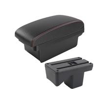 SPAMFAFGHQ Para Perodua Para Axia 2023 Reposabrazos Caja Almacenamiento Reposabrazos Consola Central Accesorios Coche Con USB(A1 Negro rojo SIN USB)