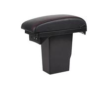 SPAMFAFGHQ Para Peugeot 301 2008 Caja Reposabrazos Auto 3 USB Caja Almacenamiento Central De Cuero Accesorios(B1 Negro rojo 3USB)