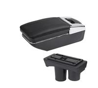 SPAMFAFGHQ Para Peugeot 301 Caja Reposabrazos Auto Almacenamiento Interior Repuesto Cenicero Portavasos Accesorios Auto(A2 línea negra Sin USB)