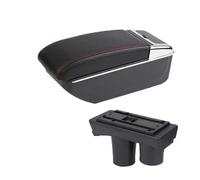 SPAMFAFGHQ Para Peugeot 301 Caja Reposabrazos Auto Almacenamiento Interior Repuesto Cenicero Portavasos Accesorios Auto(B1 línea roja SIN USB)