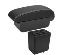 SPAMFAFGHQ Para Peugeot Para Partner Tepee Reposabrazos Coche Caja Almacenamiento Accesorios Auto Detalles Interiores(B3 Negro blanco 3USB)