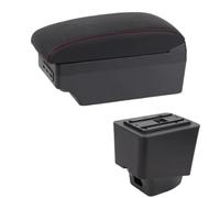SPAMFAFGHQ Para R&enault Para Captur 2018 2019 2020 2021 Para Kaptur Caja Reposabrazos Auto Caja Almacenamiento Consola Central Accesorio(Línea Roja E1)