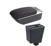 SPAMFAFGHQ Para R&enault Para Captur Para Clio 3 III Caja De Descansabrazos De Coche Accesorios Piezas De Almacenamiento Retrofit Interior Específico(B línea roja SIN USB)