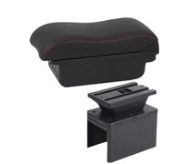 SPAMFAFGHQ Para R&enault Para Clio 5 Caja Reposabrazos Para R&enault Para Captur Para Clio5 Caja Reposabrazos Coche Caja De Almacenamiento Central(B1 Negro rojo 3USB)