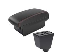 SPAMFAFGHQ Para R&enault Para Clio IV 2012 2013 2014 2015-2019 Caja Almacenamiento Reposabrazos Central Piezas Auto Interiores(B1 Negro rojo 3USB)