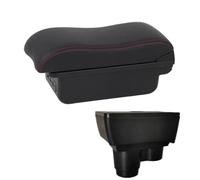 SPAMFAFGHQ Para R&enault Para Duster Caja Reposabrazos Para Dacia Para Duster Caja Reposabrazos Auto 2019-2024 Caja Almacenamiento Consola Central(B1 Negro rojo 3USB)