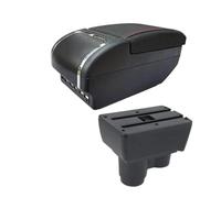 SPAMFAFGHQ Para R&enault Para Duster Para Dacia Para Duster 2 3 Reposabrazos Coche 2019-2024 Caja De Almacenamiento Accesorios Retrofit(E red line 9USB)