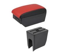 SPAMFAFGHQ Para R&enault Para K-ZE Reposabrazos Coche Almacenamiento Central Retrofit Interno Carga USB(C Red black 7USB)