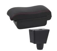 SPAMFAFGHQ Para R&enault Para Logan 2 Apoyabrazos Para R&enault Para Sandero 2 Caja De Apoyabrazos De Coche Piezas Caja De Almacenamiento Central(A1 Negro rojo SIN USB)