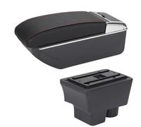 SPAMFAFGHQ Para S&koda Para Fabia 2 2008-2014 Caja De Reposabrazos Piezas De Retrofit Caja De Almacenamiento Piezas De Interior Accesorios De Coche(D1 Negro rojo Sin USB)