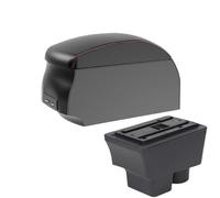 SPAMFAFGHQ Para S&koda Para FABIA Caja Reposabrazos Para S&koda Para Fabia II 2008-2014 Reposabrazos Auto Almacén Central Retrofit Con USB(A1 Black Red single)