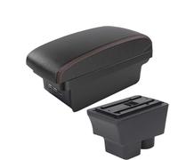 SPAMFAFGHQ Para S&koda Para Fabia II 2007 2008 2009 2010 2011 2012 2013 2014 Caja Descansabrazos Central(B1 Negro rojo 3USB)