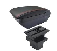 SPAMFAFGHQ Para S&koda Para Octavia Para Yeti Mk2 2005-2012 Caja De Apoyabrazos Coche Caja De Almacenamiento Accesorios Auto Interiores Retrofit(F línea roja Sin USB)
