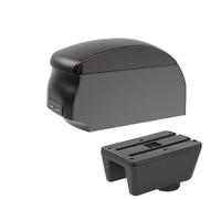 SPAMFAFGHQ Para Seat Para Ibiza 6j Para Ibiza 6L Reposabrazos De Coche Caja De Almacenamiento Auto Piezas De Retrofit Accesorios Coche Interiores(A1 Black Red single)