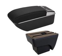 SPAMFAFGHQ Para Seat Para Ibiza Caja Reposabrazos Para Ibiza 6j Para Ibiza 6L Reposabrazos Auto 2018-2025 Caja Almacenamiento Auto Retrofit Interior(D2 Línea negra Sin USB)