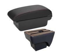 SPAMFAFGHQ Para Seat Para Ibiza Caja Reposabrazos Para Ibiza 6j Para Ibiza 6L Reposabrazos Auto 2018-2025 Caja Almacenamiento Auto Retrofit Interior(B1 Negro rojo 3USB)