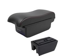 SPAMFAFGHQ Para Suzuki Para Ertiga Caja Reposabrazos Coche Modificación Interna Portavasos Caja De Almacenamiento Caja Reposabrazos Central(B1 Negro rojo 3USB)