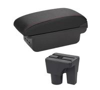 SPAMFAFGHQ Para Suzuki Para Liana A6 Caja Descansabrazos Consola Central Coche Espacio Almacenamiento Reposabrazos Con Portavasos Interfaz USB(B1 Negro rojo 3USB)